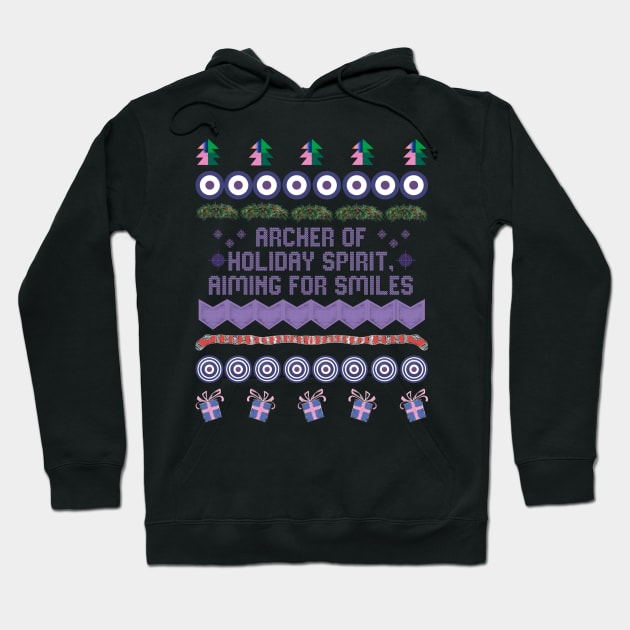 Archer of Holiday Spirit - Aiming for Smiles Hoodie by LopGraphiX